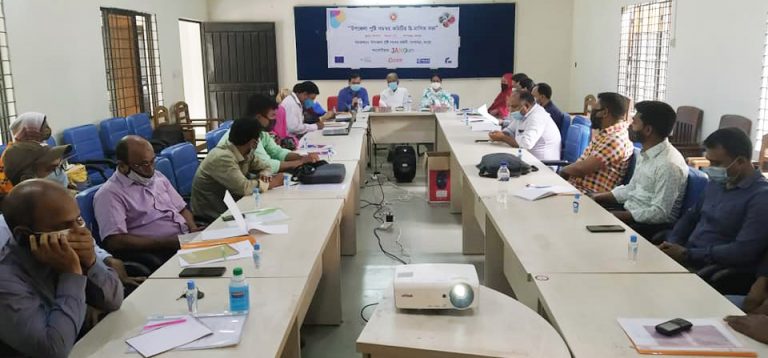 Representatives of a partner organisation in Rangpur attending a UNCC meeting recently.
